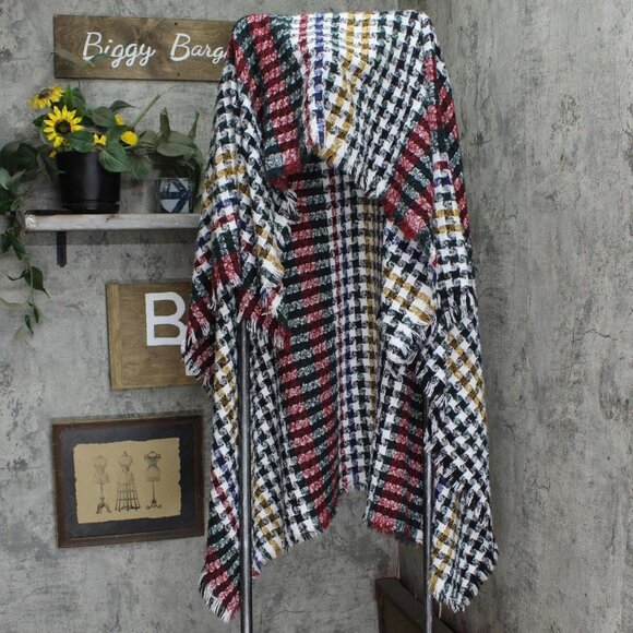 Mecchia di Ruggine Womens Acrylic Fringe Shawl Multicolor One Size - Picture 1 of 3